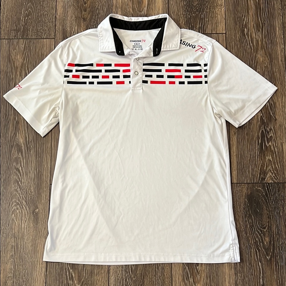 Chasing 72 Men's Large White Golf Polo Shirt
